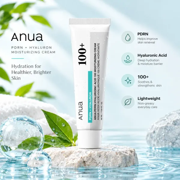 Anua PDRN Hyaluronic Acid 100 Moisturizing Cream - 30ml (Without packet)